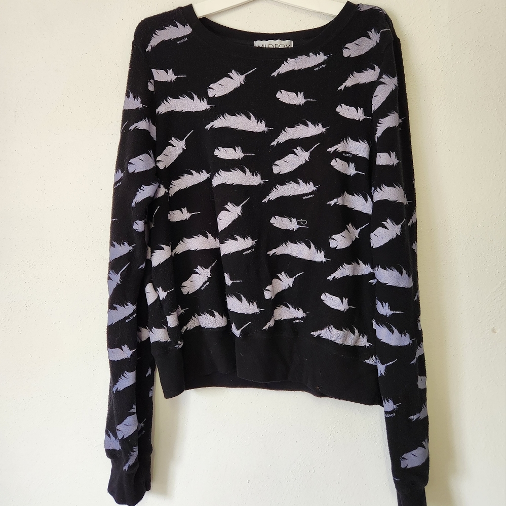 Wildfox/ Feather Print Sweatshirt